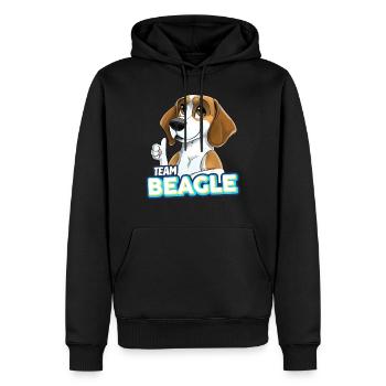 TEAM Beagle - Zitrone - Männer Premium Bio Hoodie - Schwarz - Vorne - Nico (187cm)