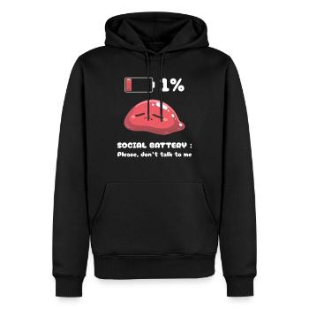 Soziale Batterie - Männer Premium Bio Hoodie - Schwarz - Vorne - Nico (187cm)