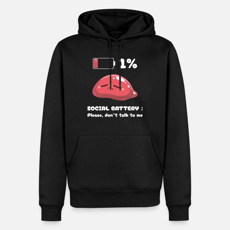 Batterie Social - Sweat à capuche Premium bio Homme - noir
