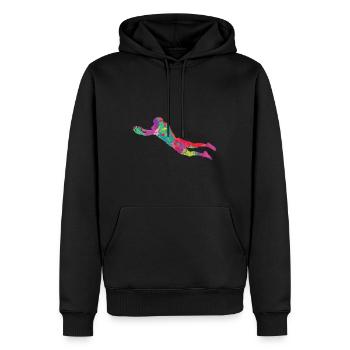 Aquarelle de football américain Quaterback Dimanche - Sweat à capuche Premium bio Homme - noir - Devant - Nico (187cm)