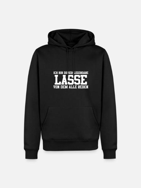 Lasse Name Design - Männer Premium Bio Hoodie - Schwarz