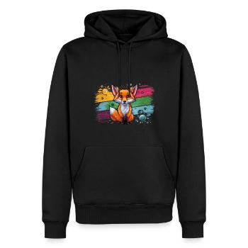 Fuchs - Illustration - Männer Premium Bio Hoodie - Schwarz - Vorne - Nico (187cm)
