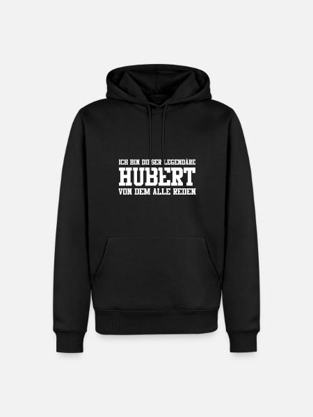 Hubert Name Design - Männer Premium Bio Hoodie - Schwarz
