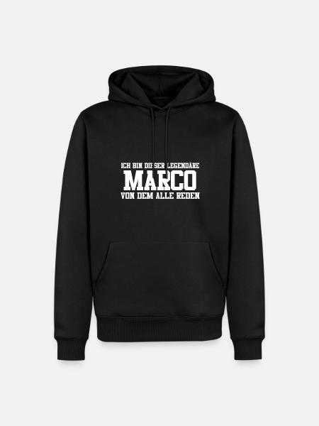 Marco Name Design - Männer Premium Bio Hoodie - Schwarz