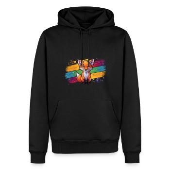 Fuchs - Illustration - Männer Premium Bio Hoodie - Schwarz - Vorne - Nico (187cm)