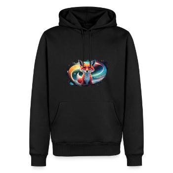 Fuchs - Illustration - Männer Premium Bio Hoodie - Schwarz - Vorne - Nico (187cm)