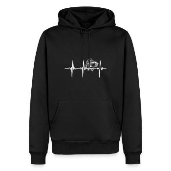 Battement de cœur pour les poissons et les pêcheurs - Sweat à capuche Premium bio Homme - noir - Devant - Nico (187cm)
