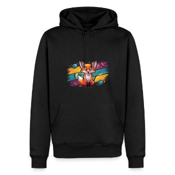 Fuchs - Illustration - Männer Premium Bio Hoodie - Schwarz - Vorne - Nico (187cm)
