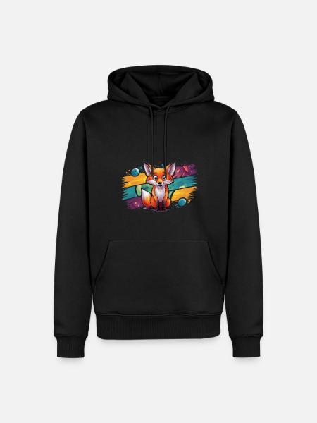 Fox - Illustration - Men’s Premium Organic Hoodie - black