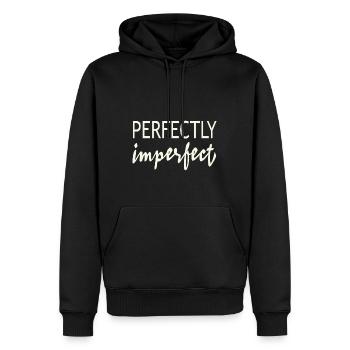 Parfaitement imparfait - Sweat à capuche Premium bio Homme - noir - Devant - Nico (187cm)