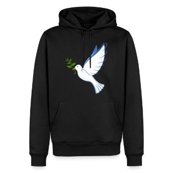 Taube - Männer Premium Bio Hoodie - Schwarz - Vorne - Nico (187cm)