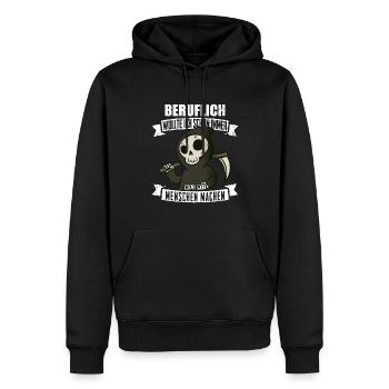 Sensenmann, Humor, Sarkasmus, Funshirt, Geschenk - Männer Premium Bio Hoodie - Schwarz - Vorne - Nico (187cm)