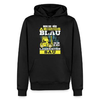 Staplerfahrer - Lustiges Lageristen Logistik - Männer Premium Bio Hoodie - Schwarz - Vorne - Nico (187cm)