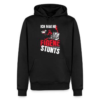 Ich Mache Eigene Stunts Lustiges Stapler - Männer Premium Bio Hoodie - Schwarz - Vorne - Nico (187cm)