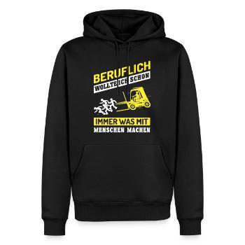 Stapler - Beruflich Was Mit Menschen Machen - Männer Premium Bio Hoodie - Schwarz - Vorne - Nico (187cm)