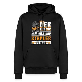 Der Tut Nix Der Will Nur Stapler Fahren Logistiker - Männer Premium Bio Hoodie - Schwarz - Vorne - Nico (187cm)
