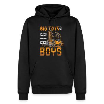 Big Toys Pour Big Boys Drôle De Chariot Élévateur - Sweat à capuche Premium bio Homme - noir - Devant - Nico (187cm)