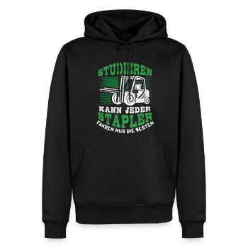 Staplerfahrer - Studieren Kann Jeder Stapler - Männer Premium Bio Hoodie - Schwarz - Vorne - Nico (187cm)
