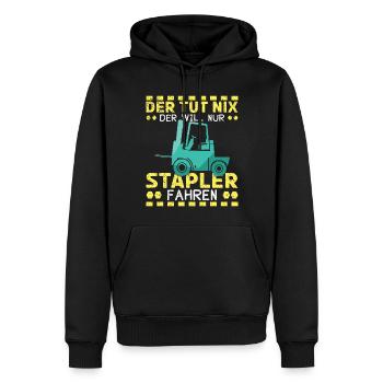 Der Tut Nix Der Will Nur Stapler Fahren - Männer Premium Bio Hoodie - Schwarz - Vorne - Nico (187cm)