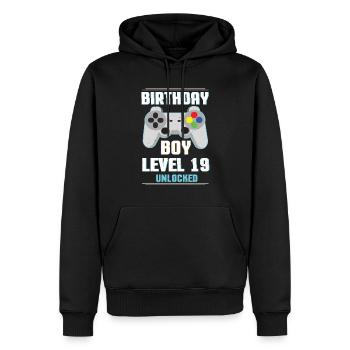 Gamer Boy Video Game Lover Age 19 Level Unlocked - Männer Premium Bio Hoodie - Schwarz - Vorne - Nico (187cm)