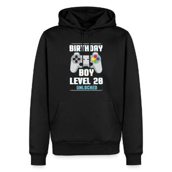 Gamer Boy Video Game Lover Age 20 Level Unlocked - Men’s Premium Organic Hoodie - black - Front - Nico (187cm)