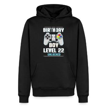 Gamer Boy Video Game Lover Age 22 Level Unlocked - Men’s Premium Organic Hoodie - black - Front - Nico (187cm)