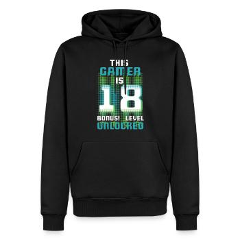 This Gamer Is Video Game Lover Gamer Age 18 - Männer Premium Bio Hoodie - Schwarz - Vorne - Nico (187cm)