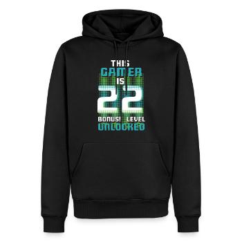 This Gamer Is Video Game Lover Gamer Age 22 - Men’s Premium Organic Hoodie - black - Front - Nico (187cm)