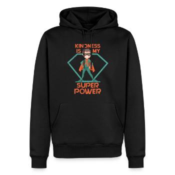 Kindness Power Super Courage Orange Unity Day - Men’s Premium Organic Hoodie - black - Front - Nico (187cm)