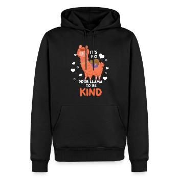 Problème de lama Gentil Courage Orange Journée de l’Unité - Sweat à capuche Premium bio Homme - noir - Devant - Nico (187cm)
