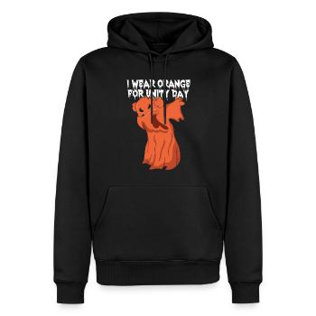 Ghost End Bullying Kindness Porter Orange Unity Day - Sweat à capuche Premium bio Homme - noir - Devant - Nico (187cm)