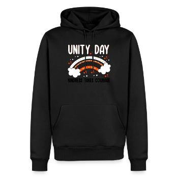 Peace Kind Courage Orange Rainbow Cloud Unity Day - Männer Premium Bio Hoodie - Schwarz - Vorne - Nico (187cm)