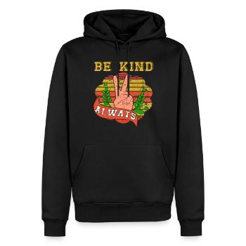 Peace Sign Retro Kind Always Orange Unity Day - Männer Premium Bio Hoodie - Schwarz - Vorne - Nico (187cm)