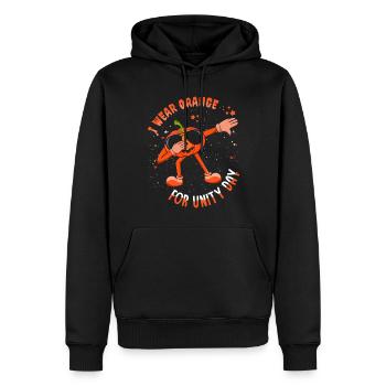 Citrouille Orange Gentillesse Sensibilisation Journée de l’Unité - Sweat à capuche Premium bio Homme - noir - Devant - Nico (187cm)