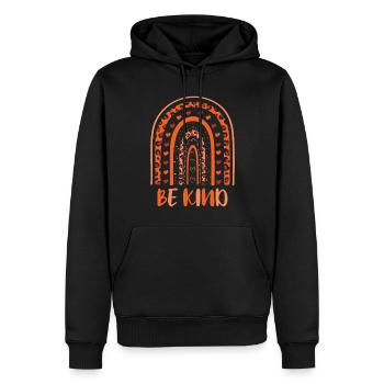Kind Rainbow Orange Kindness Awareness Unity Day - Männer Premium Bio Hoodie - Schwarz - Vorne - Nico (187cm)