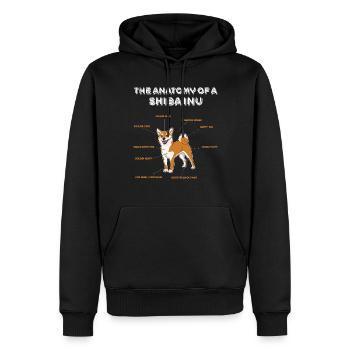 Définition Animal Animal Anatomie de chien de compagnie de Shiba Inu - Sweat à capuche Premium bio Homme - noir - Devant - Nico (187cm)