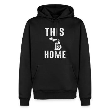 Map America US State Flag This Home Michigan - Männer Premium Bio Hoodie - Schwarz - Vorne - Nico (187cm)