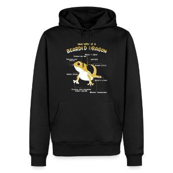 Reptile Animal Gecko Anatomy Of Bearded Dragon - Männer Premium Bio Hoodie - Schwarz - Vorne - Nico (187cm)