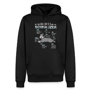 Definition Animal Pet Anatomy Of Schnauzer Dog - Männer Premium Bio Hoodie - Schwarz - Vorne - Nico (187cm)