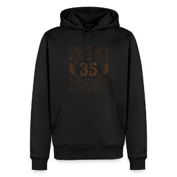 Retro Vintage Age 35 Year Old Birth Born Beer - Männer Premium Bio Hoodie - Schwarz - Vorne - Nico (187cm)