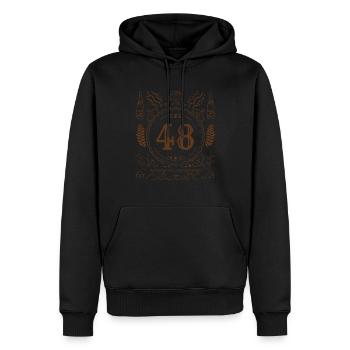 Retro Vintage Age 48 Year Old Birth Born Beer - Men’s Premium Organic Hoodie - black - Front - Nico (187cm)