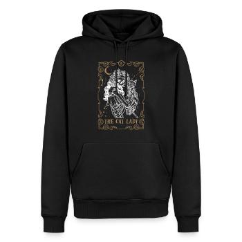 Cat Lady Tarot Card Occult Club Gothic Animal - Männer Premium Bio Hoodie - Schwarz - Vorne - Nico (187cm)