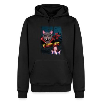 Cute Cat Vampire Horror Scary Halloween - Männer Premium Bio Hoodie - Schwarz - Vorne - Nico (187cm)
