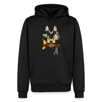 Drôle de costume de gardien de zoo pour Halloween - Sweat à capuche Premium bio Homme - noir - Devant - Nico (187cm)