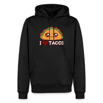 Love Tacos Cute Kawaii Face Anime Taco - Männer Premium Bio Hoodie - Schwarz - Vorne - Nico (187cm)