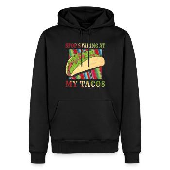 Retro Vintage Mexican Food Staring At Taco - Männer Premium Bio Hoodie - Schwarz - Vorne - Nico (187cm)