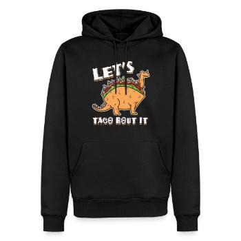 Parlez de Mignon Dinosaure Kawaii Animal Taco - Sweat à capuche Premium bio Homme - noir - Devant - Nico (187cm)