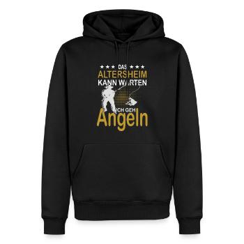 maison de retraite peut attendre retraite retraite retraite pêche grand-père - Sweat à capuche Premium bio Homme - noir - Devant - Nico (187cm)