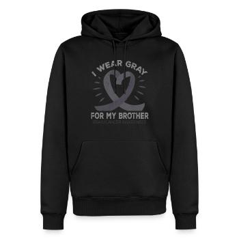 Month May Gray Ribbon Brain Cancer Awareness - Männer Premium Bio Hoodie - Schwarz - Vorne - Nico (187cm)