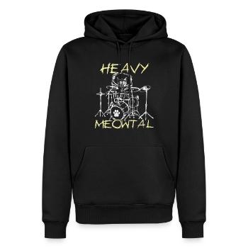 Rocker Kawaii Cat Heavy Meow Metal Music Lover - Männer Premium Bio Hoodie - Schwarz - Vorne - Nico (187cm)